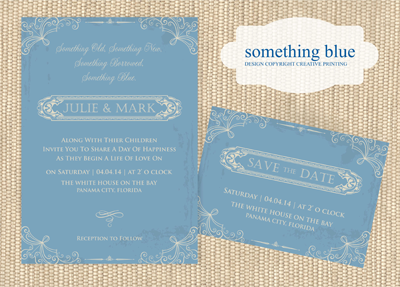 Creative Printing of Bay County - Panama City, Florida - Custom Wedding Invitations - Something Blue