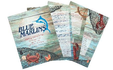 Creative Printing of Bay County - Panama City, Florida - Menus - Blue Marlins