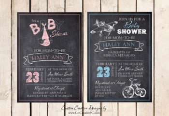 Chaulkboard - Spring Baby Shower Invitations - Creative Printing Of Bay County - Panama City, Florida