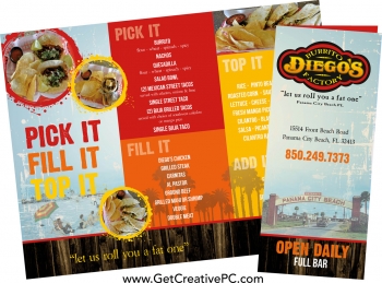 Brochures - Diego's Burrito Factory - Creative Printing - Panama City