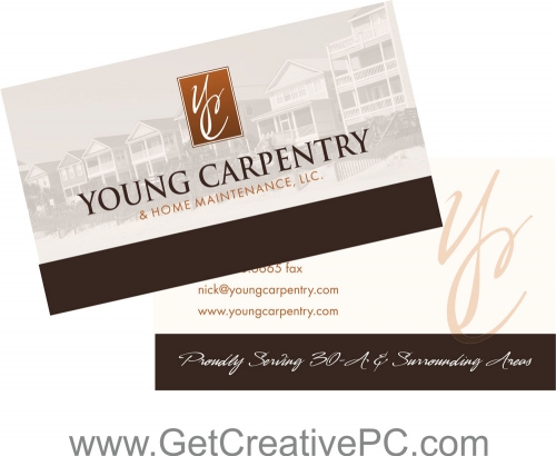 Business Card Design - Small Business Spotlight - Young Carpentry - Creative Printing of Bay County