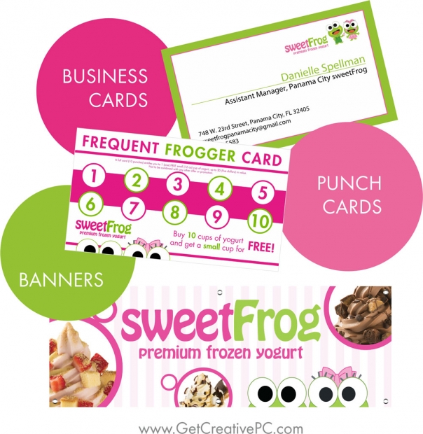 Sweet Frogs - Business Cards - Punch Cards - Banners - Creative Printing of Bay County - Panama City, Florida