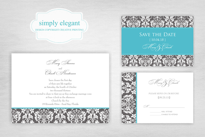 Creative Printing of Bay County - Panama City, Florida - Custom Wedding Invitations - Simply Elegant