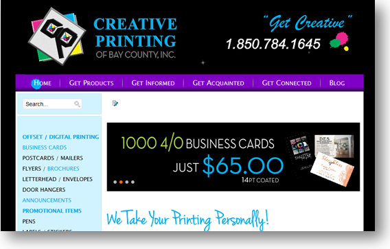 Creative Printing of Bay County - Panama City, Florida - Website - Home