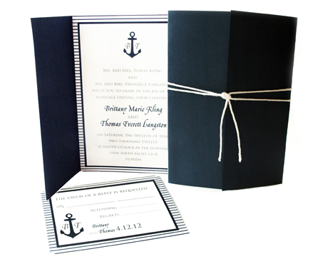 Creative Printing of Bay County - Panama City, Florida_Wedding Invitation - Two-Color - Nautical