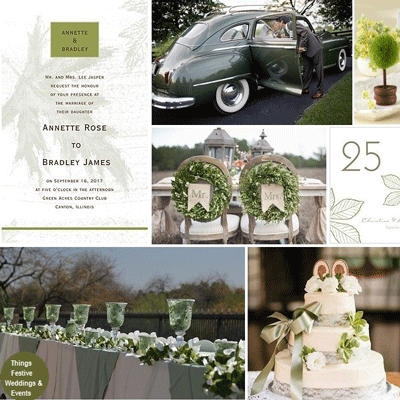 Deep Lichen Green - Pantone Color - Fall Wedding Theme - Creative Printing of Bay County