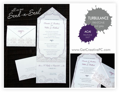 Fall Wedding Invitations - Turbulance - Acai - Creative Printing of Bay County, FL