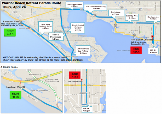 Parade Route - Warrior Beach Retreat - Panama City Beach, Florida